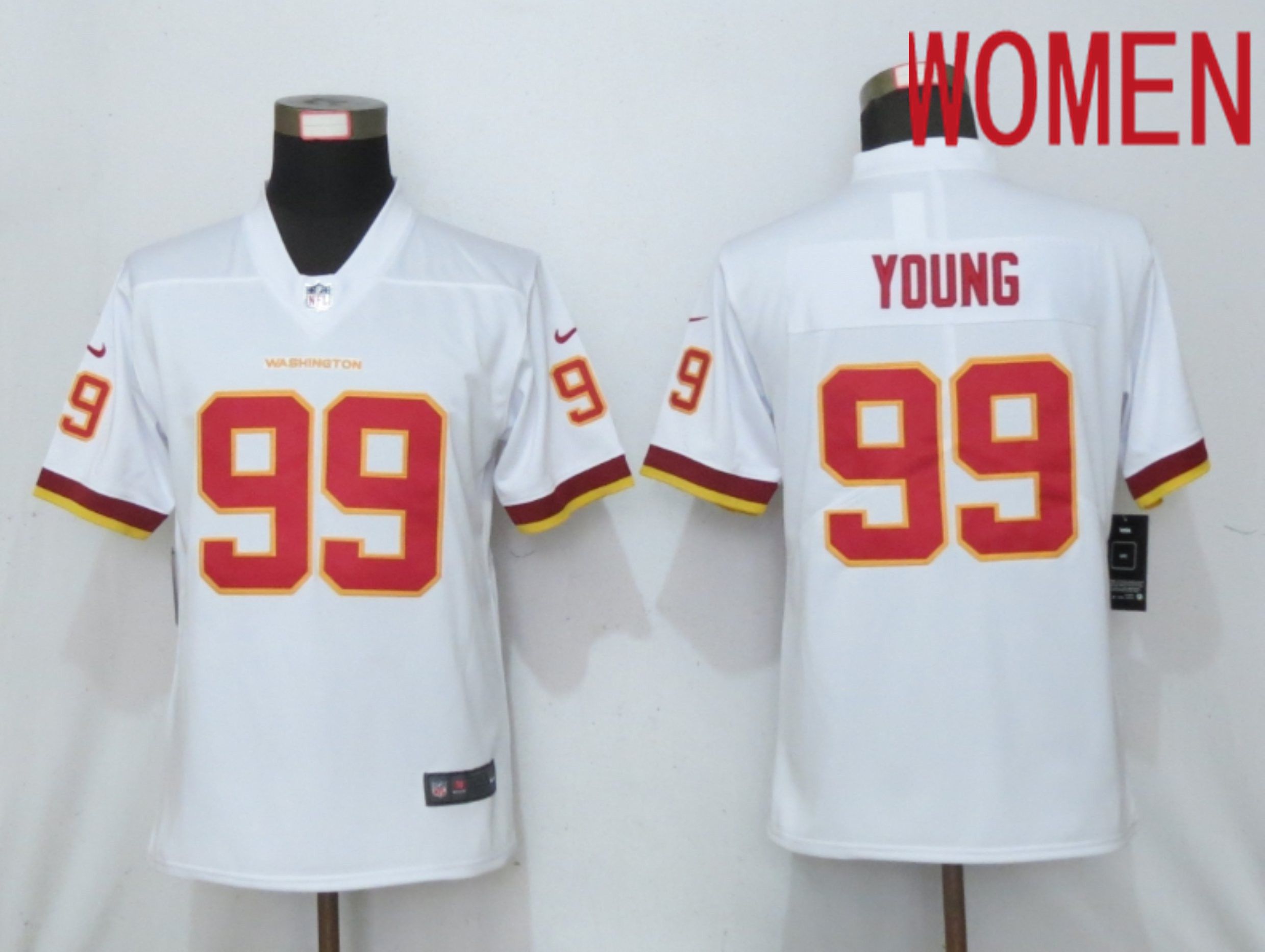 Women Washington Redskins #99 Young White 2020 Vapor Untouchable Elite Play NFL Nike Jerseys->washington redskins->NFL Jersey